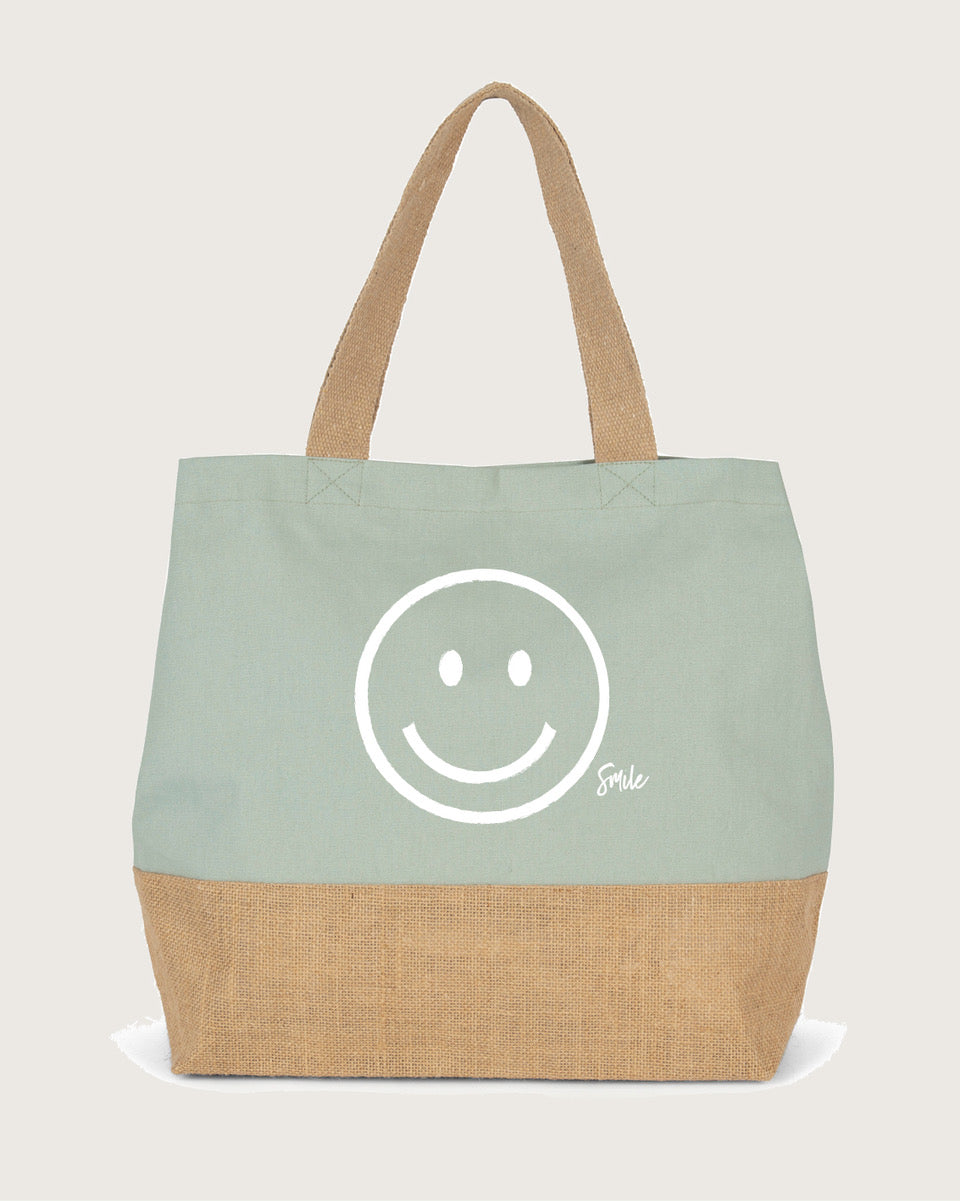 Kimood - Stylische Baumwoll-Jute-Shoppingtasche (100% BIO)