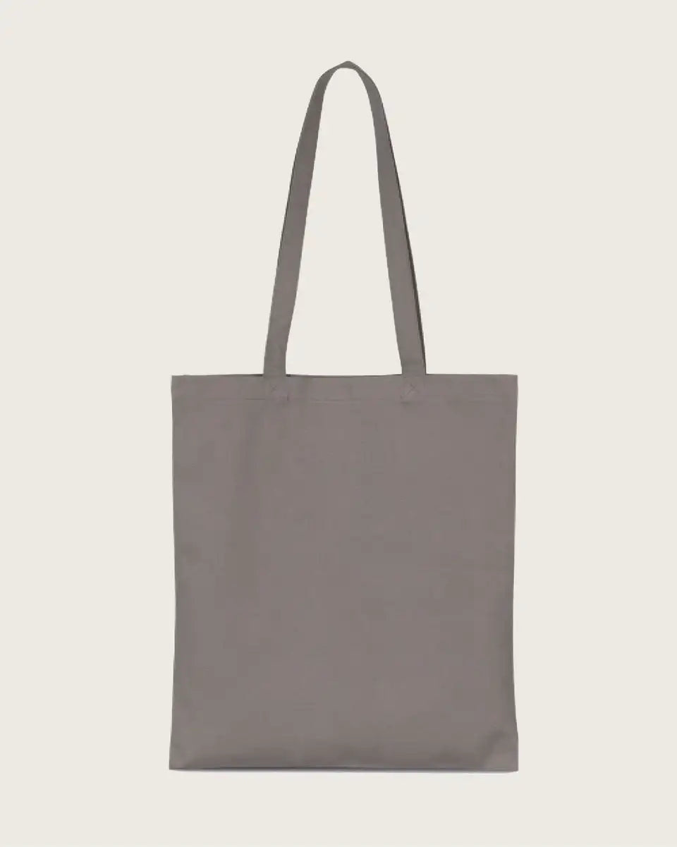 Schlichte Baumwolltasche in Grau mit langen Henkeln, nachhaltige Stofftasche
