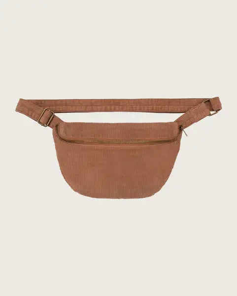 Umweltfreundliche Bauchtasche aus Kord, braun, mit Reißverschluss, nachhaltige Mode