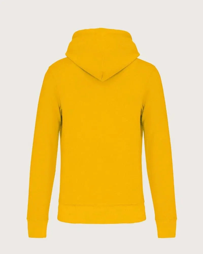 Hoodie mit Aufdruck - Sonnengelb (BIO) - DENKBAR FRECH