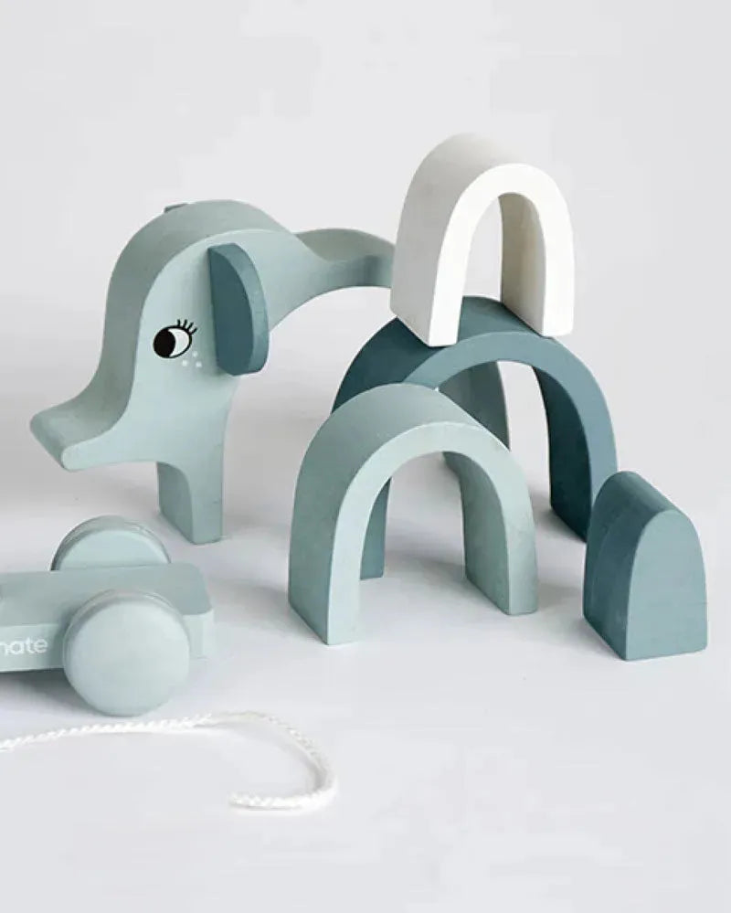 Steck- & Ziehspielzeug (Bio) – Elefant & Regenbogen