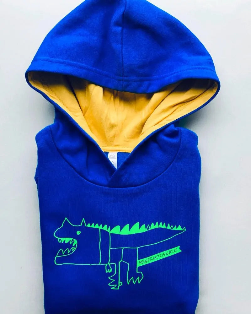 Kariban Kinder Hoodie Bicolor Abstraktosaurus/Wal/Welle - DENKBAR FRECH