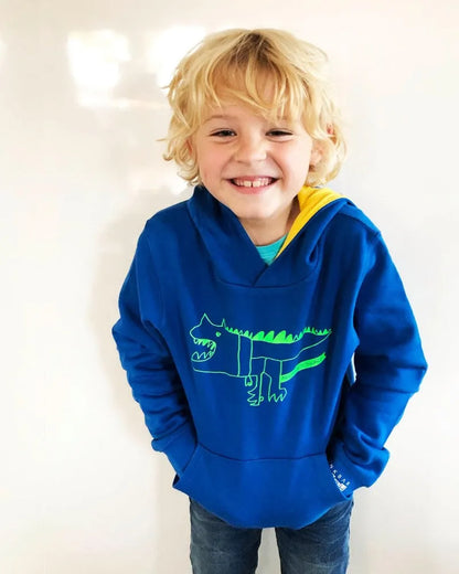 Kariban Kinder Hoodie Bicolor Abstraktosaurus/Wal/Welle - DENKBAR FRECH