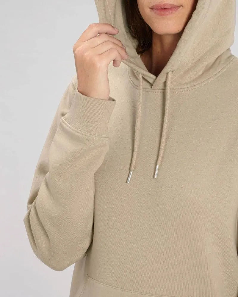 Frau in Unisex Hoodie (Bio-Baumwolle), sage, front