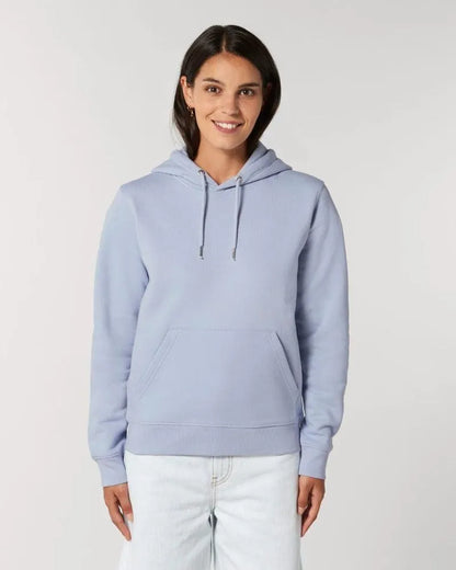 Frau in Unisex Hoodie (Bio-Baumwolle), Farbe: babyblau, front