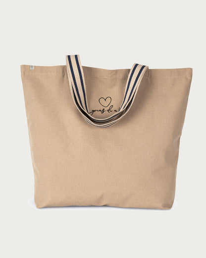 NS110 | Große Shopping- &amp; Strandtasche „Griass di | Griass di a“ – recycelt &amp; richtig lässi