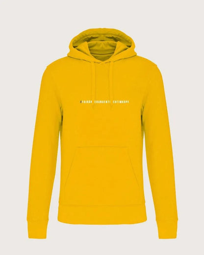 Hoodie mit Aufdruck - Sonnengelb (BIO) - DENKBAR FRECH