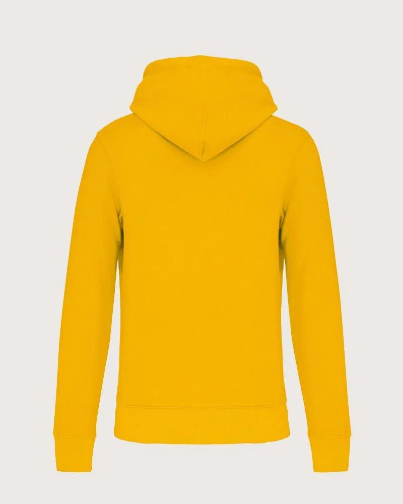 Hoodie mit Aufdruck - Sonnengelb (BIO) - DENKBAR FRECH