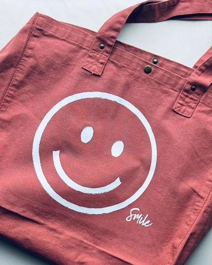 Kimood – Shoppingtasche aus Baumwolle – XL mit Smiley - DENKBAR FRECH